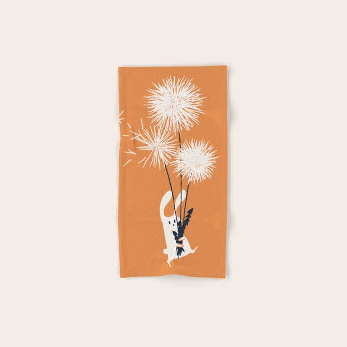 Bunny and Dandelion Bouquet Bath Towel Gallery Image 1