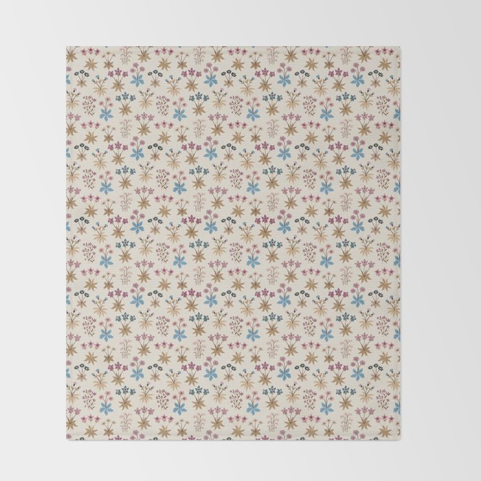 Winter Botanica - Tapestry In Cream Throw Blanket Gallery Image 2