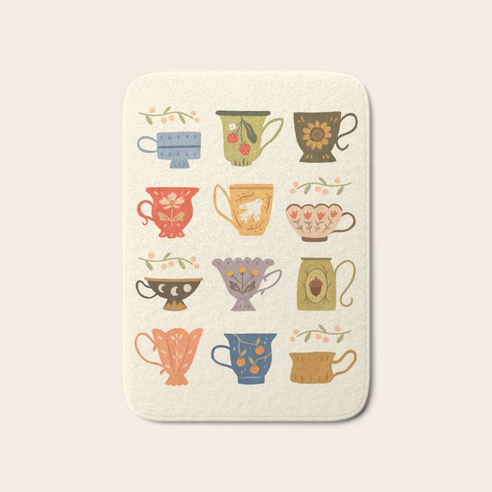 Teacup Collection Bath Mat Gallery Image 1