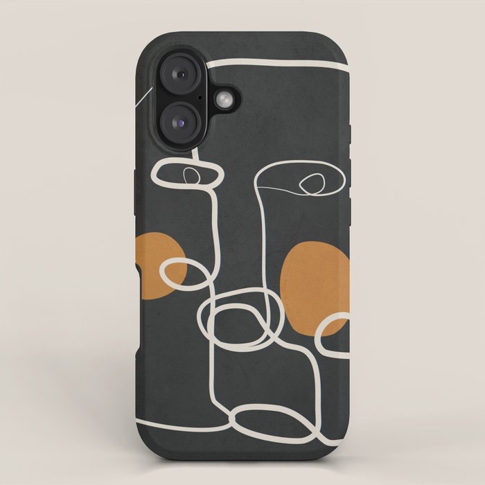 Abstract Face Line Art 04 iPhone Case Gallery Image 1