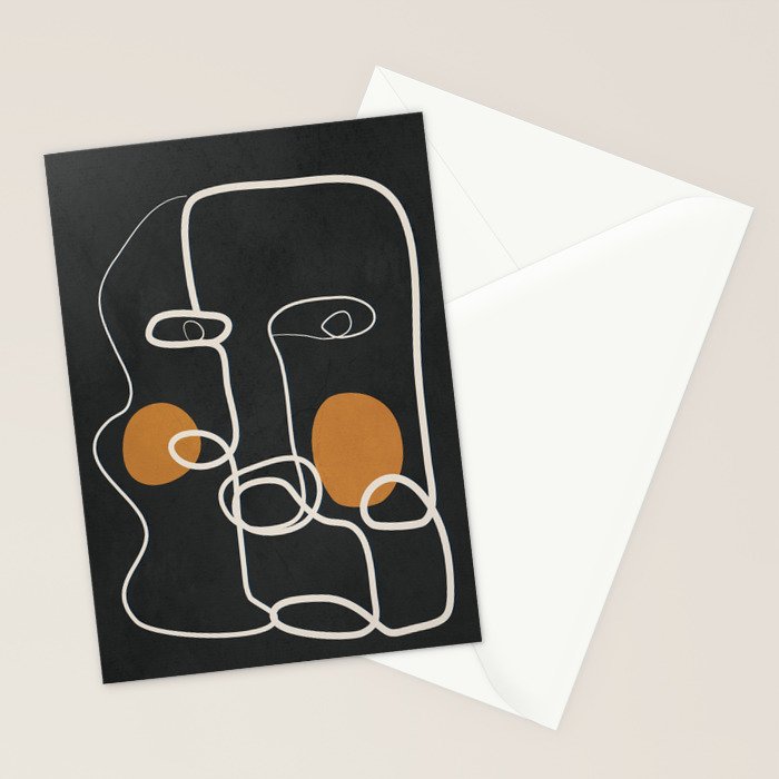 Abstract Face Line Art 04 Stationery Card Gallery Image 2