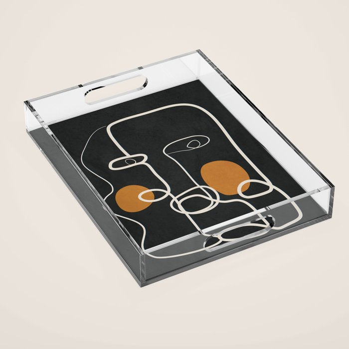 Abstract Face Line Art 04 Acrylic Tray Gallery Image 1