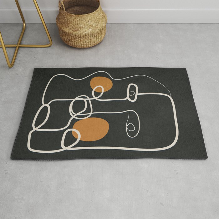 Abstract Face Line Art 04 Rug Gallery Image 1