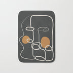 Abstract Face Line Art 04 Bath Mat Gallery Image 1