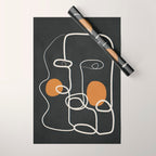 Abstract Face Line Art 04 Wrapping Paper Gallery Image 1