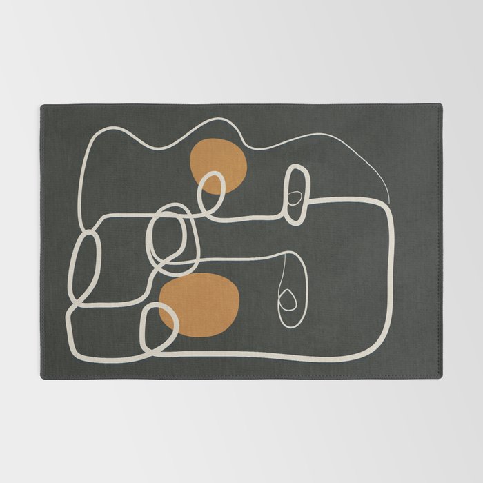 Abstract Face Line Art 04 Rug Gallery Image 2