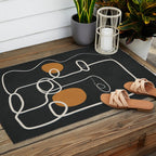 Abstract Face Line Art 04 Outdoor Rug Gallery Image 2