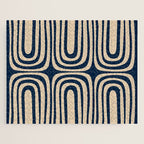 Midcentury Modern Confaab Abstract Pattern in Mid Mod Navy Blue and Beige Jigsaw Puzzle Gallery Image 1