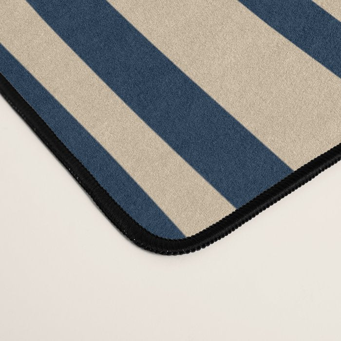 Midcentury Modern Confaab Abstract Pattern in Mid Mod Navy Blue and Beige Desk Mat Gallery Image 4