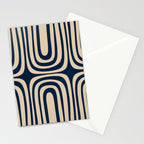 Midcentury Modern Confaab Abstract Pattern in Mid Mod Navy Blue and Beige Stationery Card Gallery Image 2