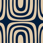 Midcentury Modern Confaab Abstract Pattern in Mid Mod Navy Blue and Beige Coffee Mug Gallery Image 2