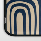 Midcentury Modern Confaab Abstract Pattern in Mid Mod Navy Blue and Beige Laptop Sleeve Gallery Image 3