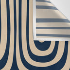 Midcentury Modern Confaab Abstract Pattern in Mid Mod Navy Blue and Beige Wall Tapestry Gallery Image 3