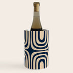 Midcentury Modern Confaab Abstract Pattern in Mid Mod Navy Blue and Beige Wine Chiller Gallery Image 3