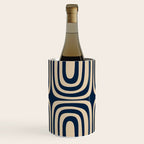 Midcentury Modern Confaab Abstract Pattern in Mid Mod Navy Blue and Beige Wine Chiller Gallery Image 1