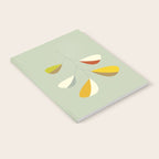 Mid Century Modern Single Leaf Pattern 1. Vintage green Notebook Gallery Image 2