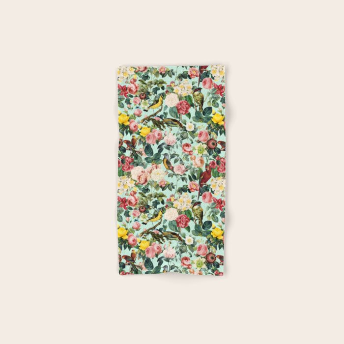 Floral and Birds III Bath Towel Gallery Image 1