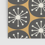 Atomic Retro Dots Midcentury Modern Pattern Muted Mustard Gold, Charcoal Grey, and Cream Poster Gallery Image 3