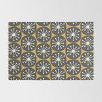 Atomic Retro Dots Midcentury Modern Pattern Muted Mustard Gold, Charcoal Grey, and Cream Rug Gallery Image 2