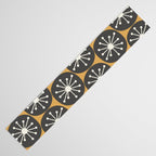 Atomic Retro Dots Midcentury Modern Pattern Muted Mustard Gold, Charcoal Grey, and Cream Table Runner Gallery Image 3