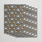 Atomic Retro Dots Midcentury Modern Pattern Muted Mustard Gold, Charcoal Grey, and Cream Wrapping Paper Gallery Image 3