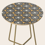 Atomic Retro Dots Midcentury Modern Pattern Muted Mustard Gold, Charcoal Grey, and Cream Side Table Gallery Image 2