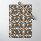 Atomic Retro Dots Midcentury Modern Pattern Muted Mustard Gold, Charcoal Grey, and Cream Wrapping Paper Gallery Image 1