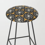 Atomic Retro Dots Midcentury Modern Pattern Muted Mustard Gold, Charcoal Grey, and Cream Stool Gallery Image 2