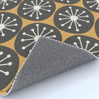 Atomic Retro Dots Midcentury Modern Pattern Muted Mustard Gold, Charcoal Grey, and Cream Rug Gallery Image 4