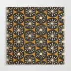 Atomic Retro Dots Midcentury Modern Pattern Muted Mustard Gold, Charcoal Grey, and Cream Wood Wall Art Gallery Image 1
