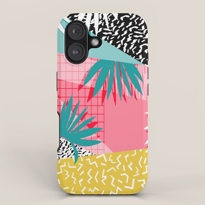 Bingo - throwback retro memphis neon tropical socal desert festival trendy hipster pattern pop art iPhone Case Gallery Image 1