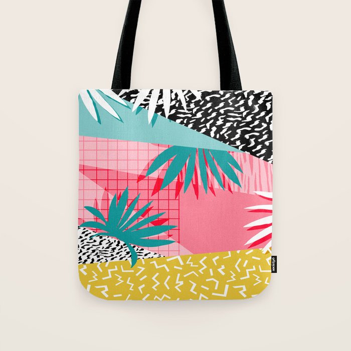 Bingo - throwback retro memphis neon tropical socal desert festival trendy hipster pattern pop art Tote Bag Gallery Image 1