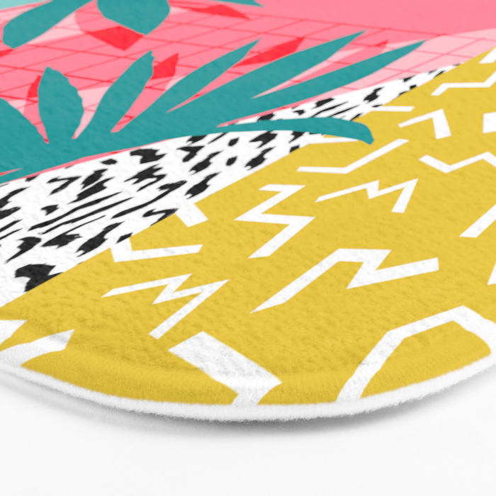 Bingo - throwback retro memphis neon tropical socal desert festival trendy hipster pattern pop art Bath Mat Gallery Image 3