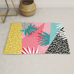 Bingo - throwback retro memphis neon tropical socal desert festival trendy hipster pattern pop art Rug Gallery Image 1