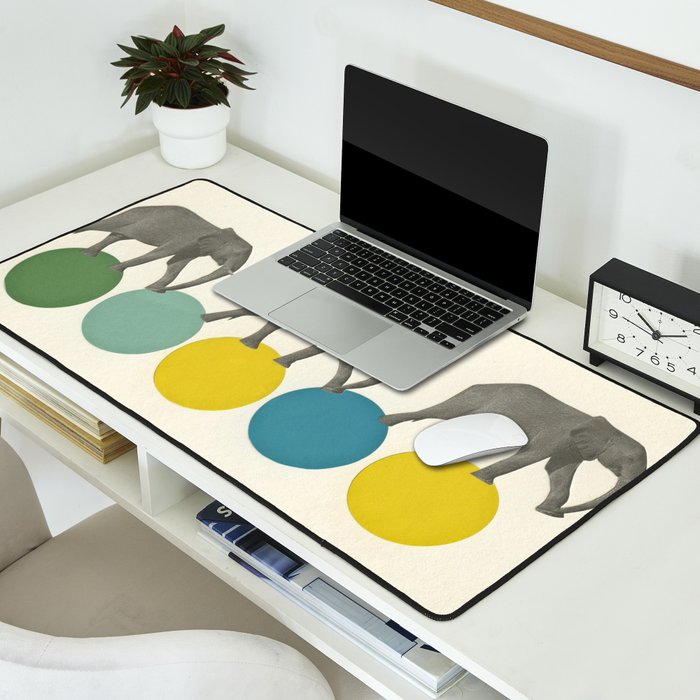 Travelling Elephants Desk Mat Gallery Image 2