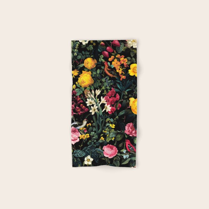 Floral and Birds Pattern Bath Towel Gallery Image 1