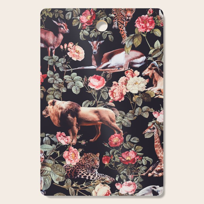 Animals and Floral Pattern Cutting Board Gallery Image 1