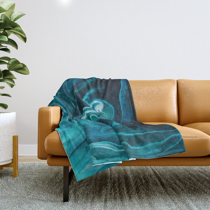 Gravity II - Abstract Marble Throw Blanket Gallery Image 1