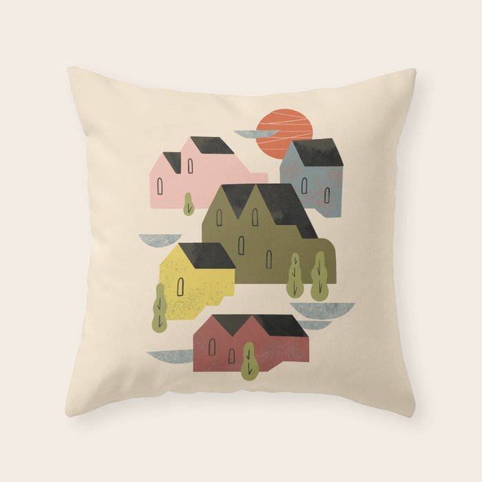 Cozy Village Throw Pillow Gallery Image 6