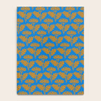 Vintage Floral Arches Art Nouveau Pattern in Cerulean Blue and Deep Mustard Notebook Gallery Image 4