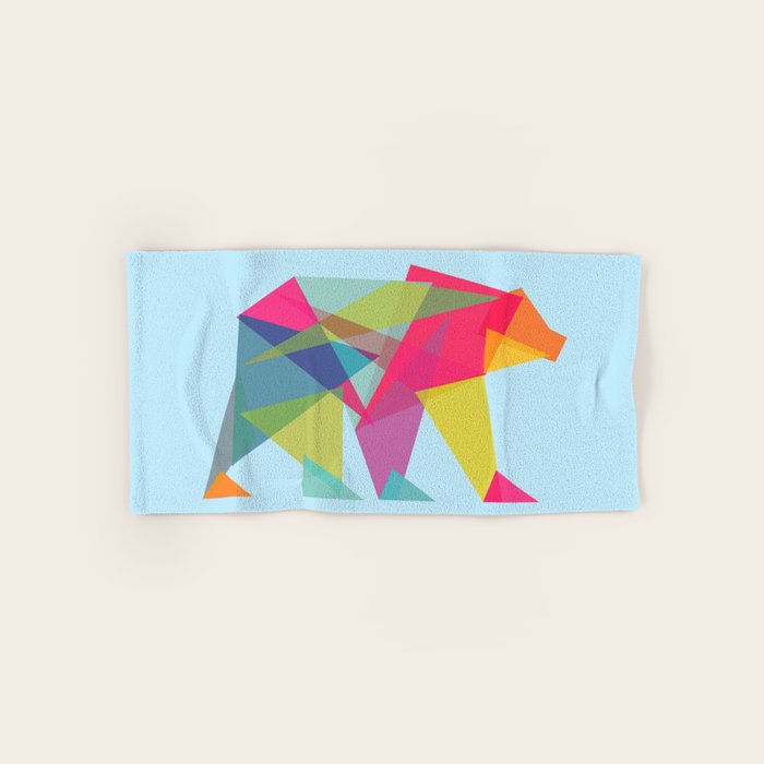 Fractal Bear - neon colorways Bath Towel Gallery Image 1