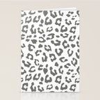 Safari Leopard Print - Grey & White Stationery Card Gallery Image 2