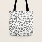Safari Leopard Print - Grey & White Tote Bag Gallery Image 1