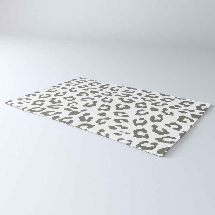 Safari Leopard Print - Grey & White Rug Gallery Image 3
