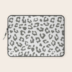 Safari Leopard Print - Grey & White Laptop Sleeve Gallery Image 1