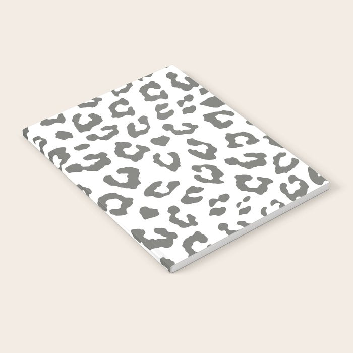 Safari Leopard Print - Grey & White Notebook Gallery Image 2