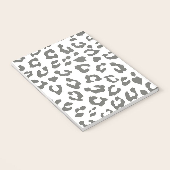Safari Leopard Print - Grey & White Notebook Gallery Image 3