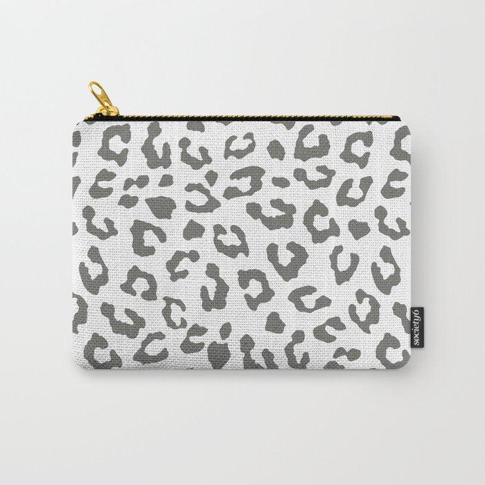 Safari Leopard Print - Grey & White Carry All Pouch Gallery Image 1