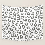 Safari Leopard Print - Grey & White Wall Tapestry Gallery Image 4