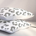 Safari Leopard Print - Grey & White Pillow Sham Gallery Image 3